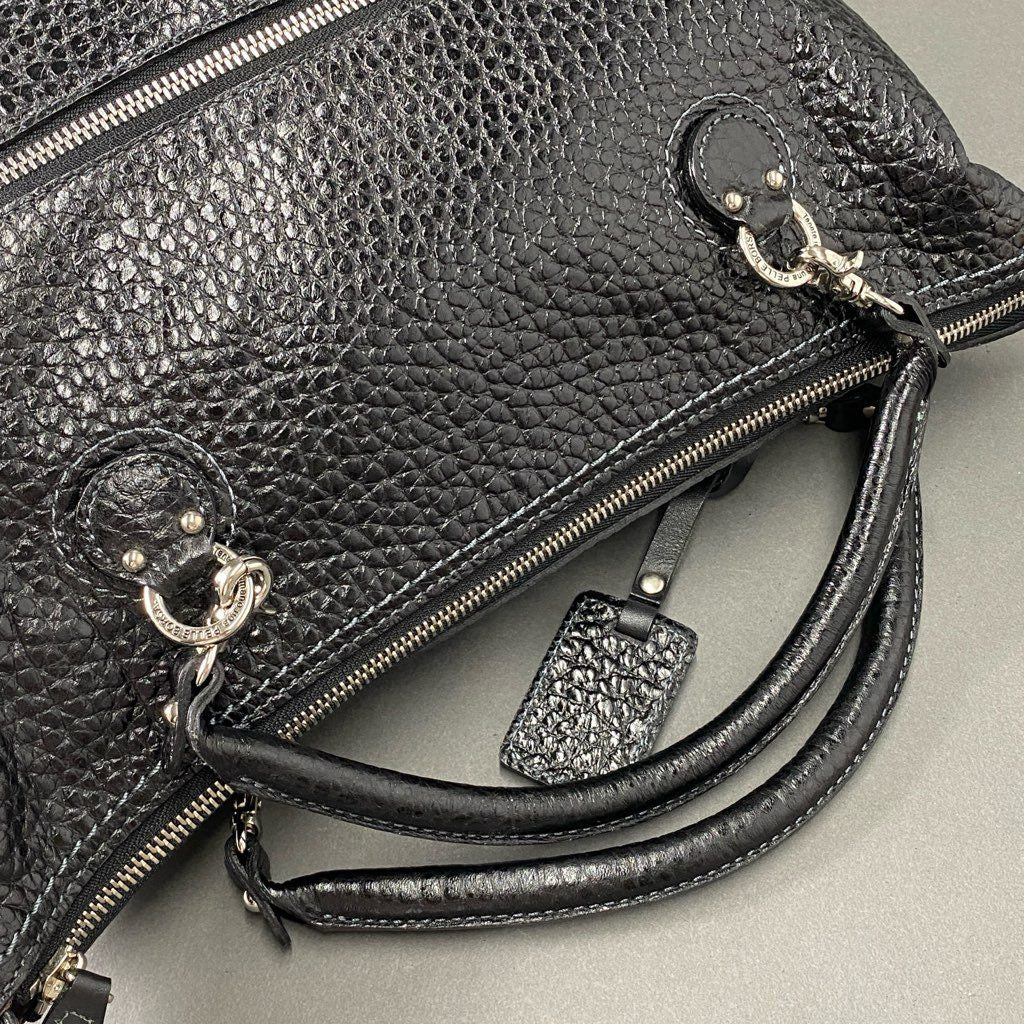 Ci3 PELLE BORSA ペレボルサ 2wayショルダーバッグ トートバッグ 型押し ブラック レザー