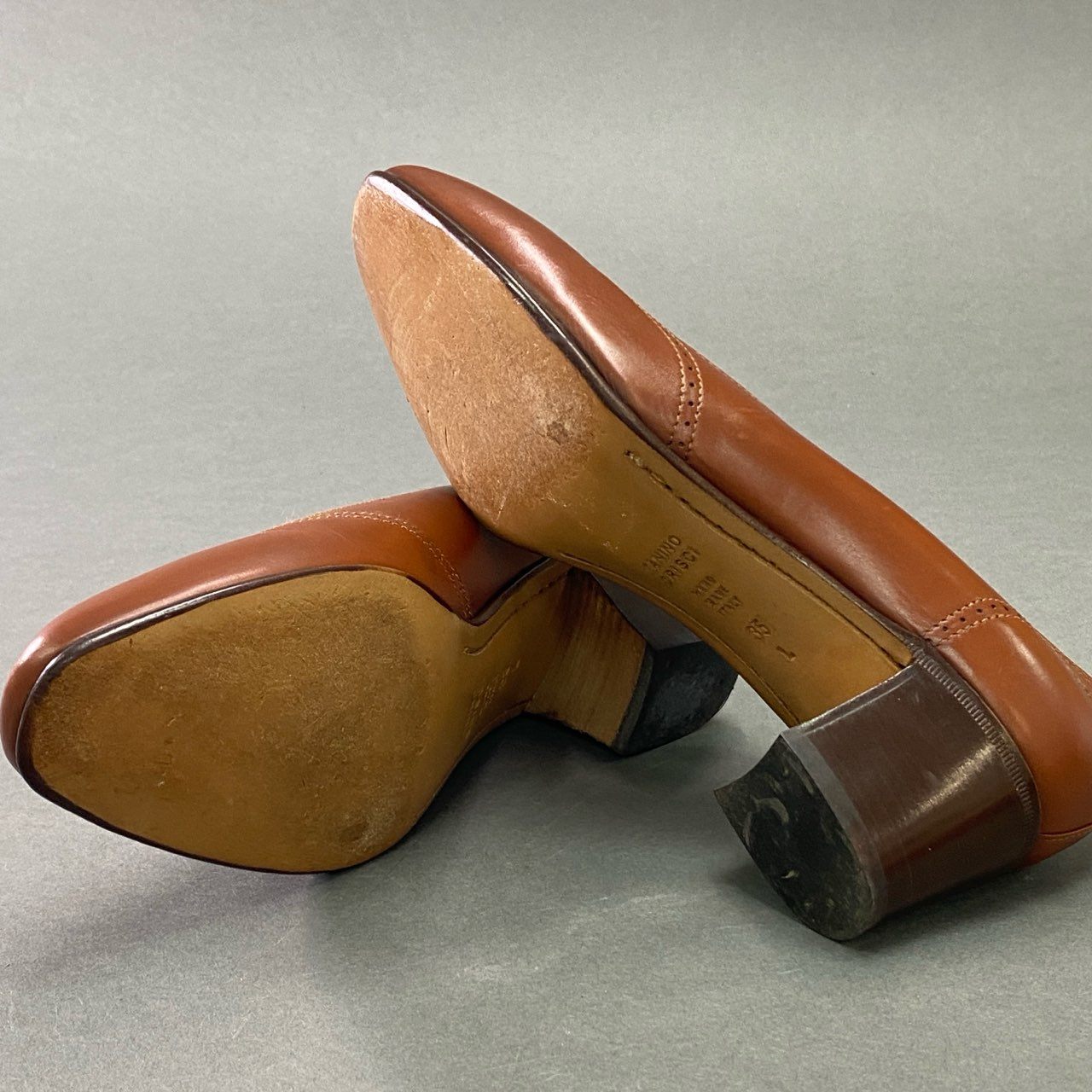 7b17 《美品》 TANINO CRISCI タニノクリスチー メダリオン レザーパンプス 35 ブラウン Leather シューズ イタリア製