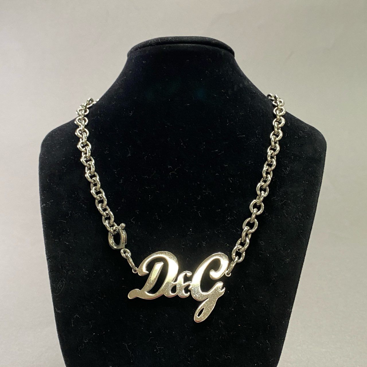 d15 DOLCE&GABBANA ドルチェアンドガッバーナ LOVE D&G チェーンネックレス シルバー アクセサリー ジュエリー ドルガバ 箱付き