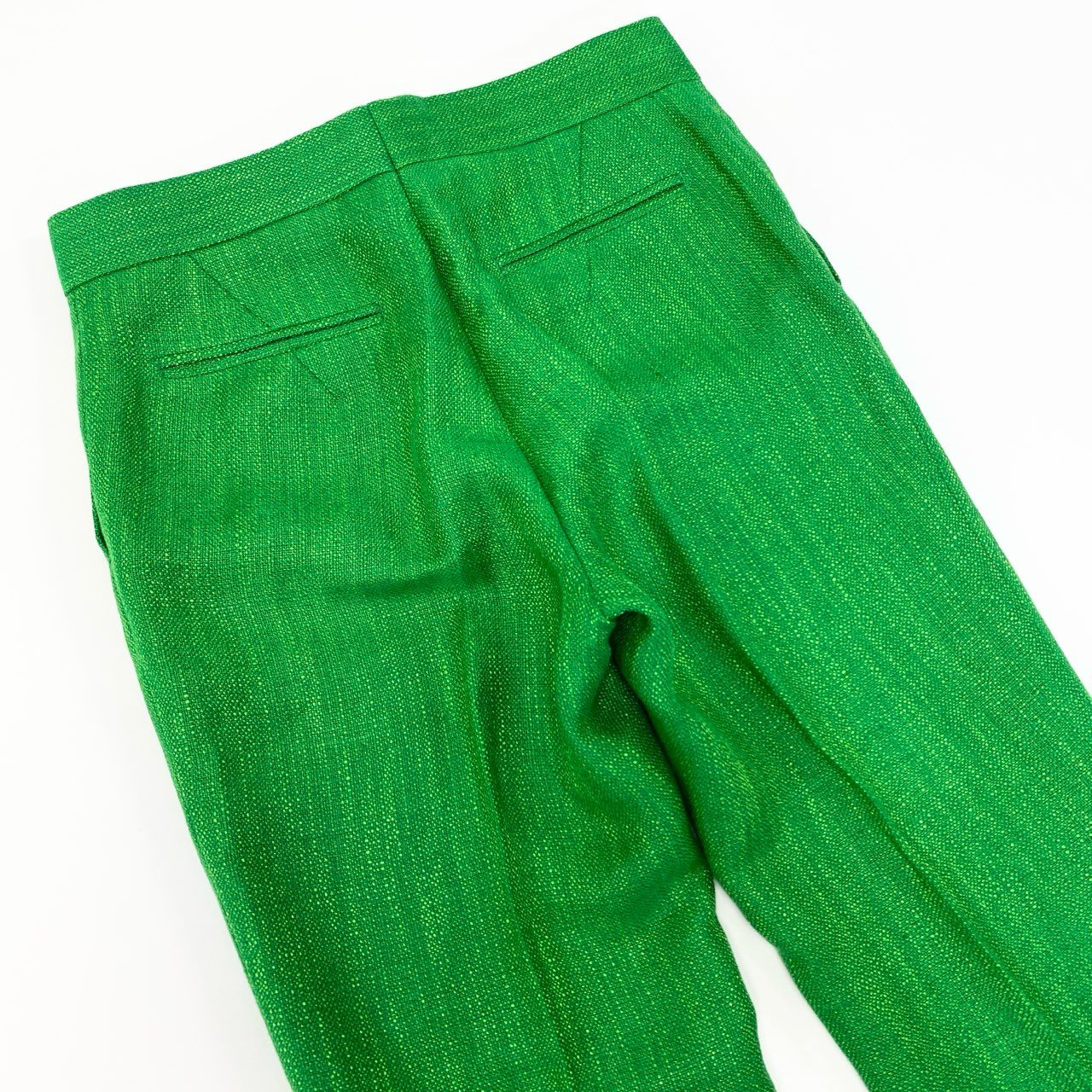 72j15《美品》Drawer ドゥロワー リネン混 オットマンベーシックパンツ ボトム パンツ 6514-236-1203 34サイズ グリーン レディースu02t