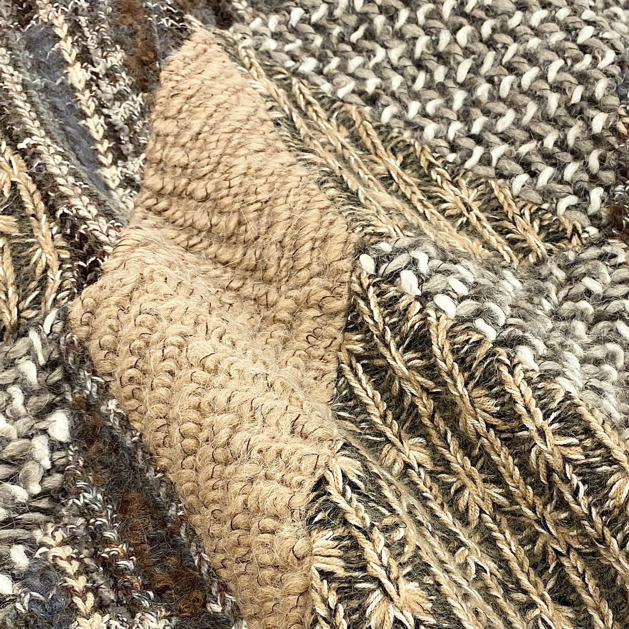62g24 MISSONI ミッソーニ クレイジーパターン ローゲージ ニットガウン ニットジャケット サイズ48 マルチカラー メンズ_