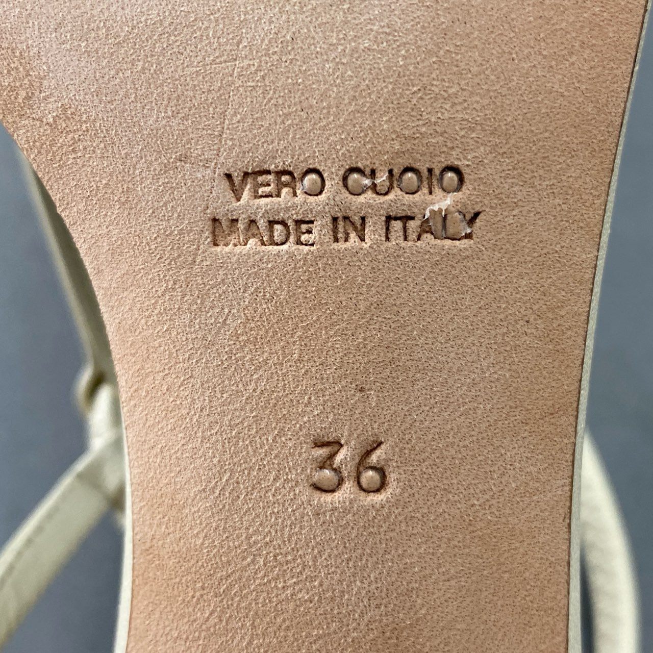 1f28 《美品》 定価¥46,200 BRENTA ブレンタ ANKLE GOM アンクルゴムストラップサンダル 36 ホワイト グリーン レザー イタリア製 シューズ