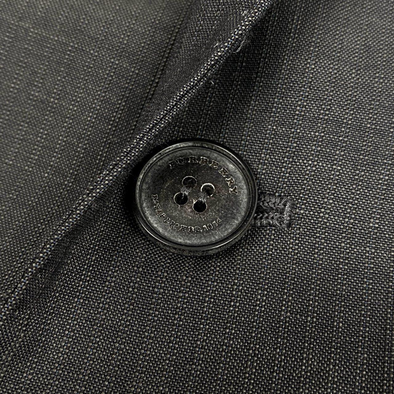 68L11 BURBERRY バーバリー イタリア製 コレクションライン テーラードジャケット ブレザー 46 チャコールグレー バージンウール メンズ 紳士服u02t