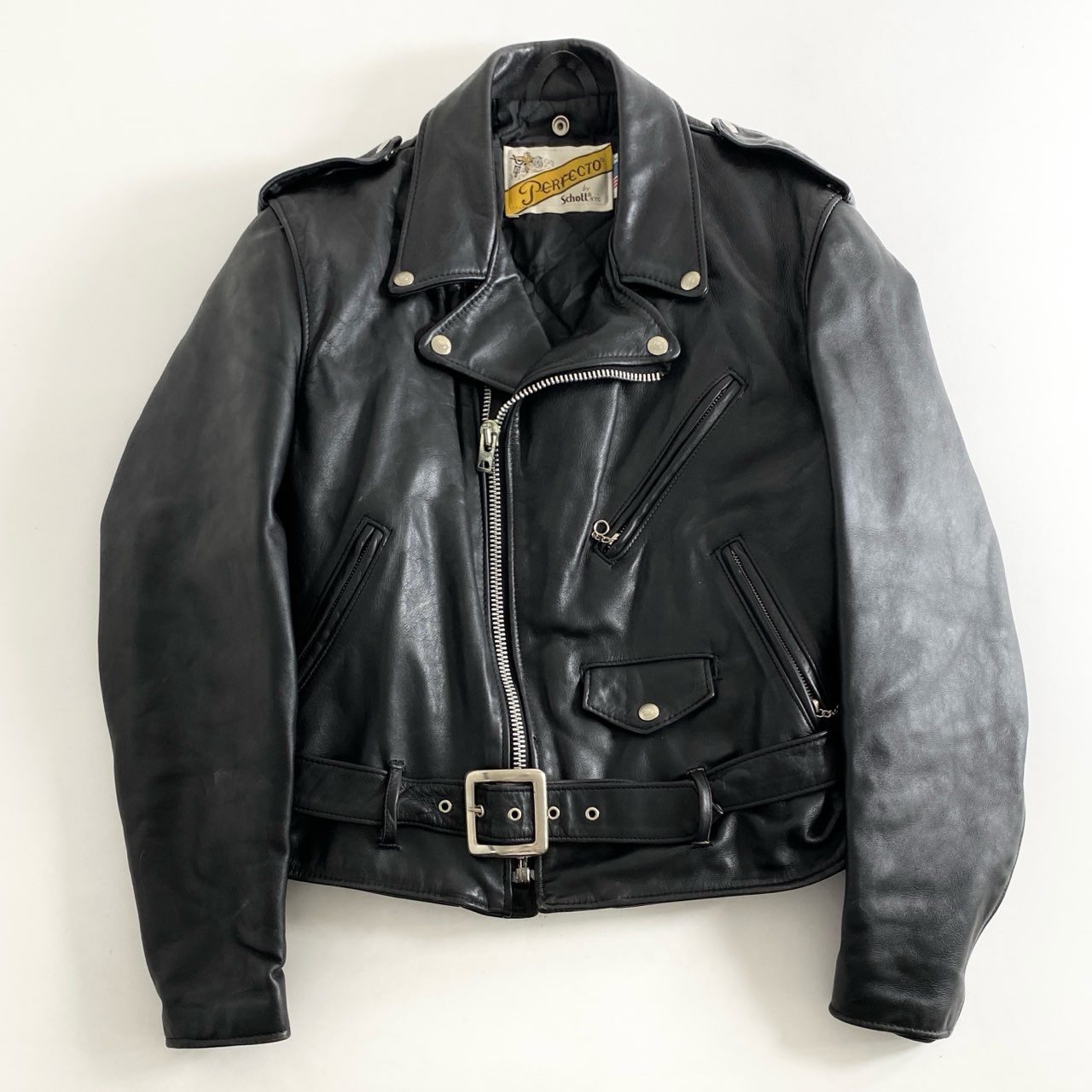 33h11 Schott ショット ダブルライダースジャケット レザージャケット サイズ40 ブラック カウレザー メンズ 男性用 アウター