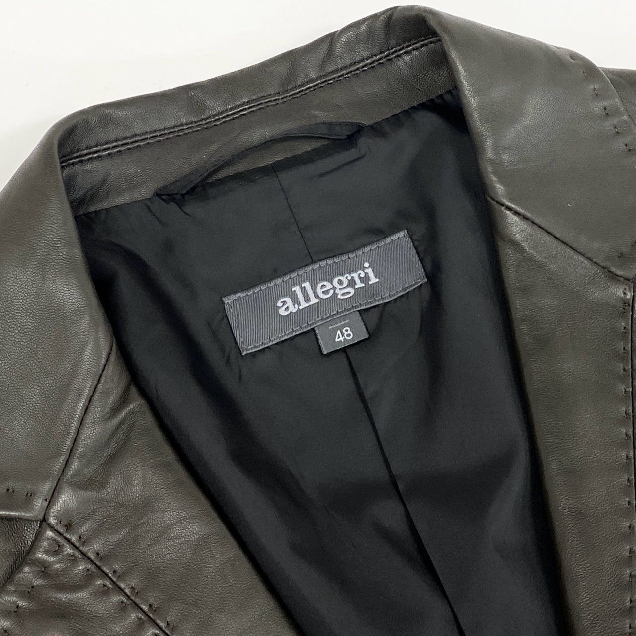 37f24 allegri アレグリ テーラードジャケット 革ジャン レザージャケット 羊革 ラムレザー メンズジャケット 男性用 4FR27-522-07 48 L ブラウン