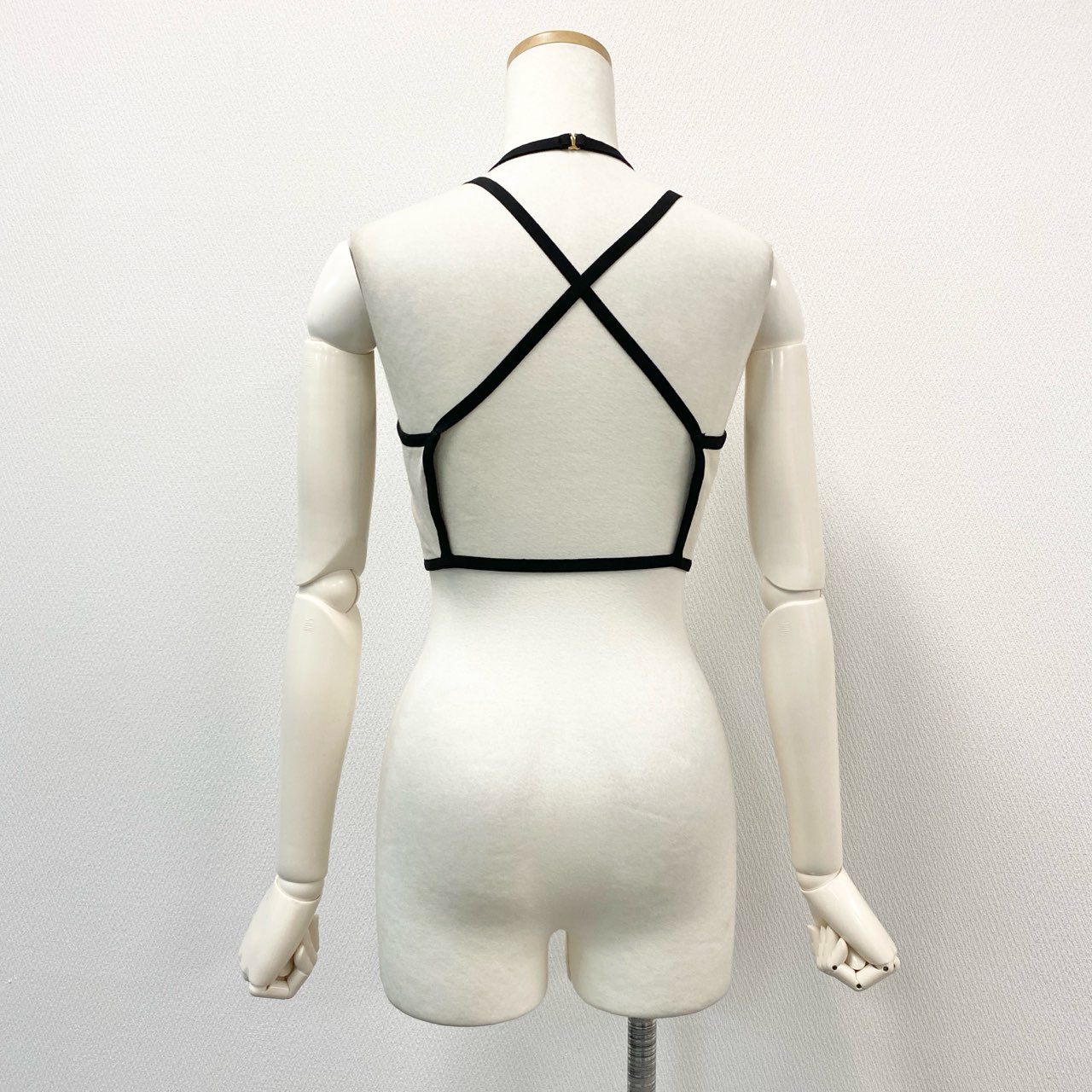 41h24《美品》 FUMIE TANAKA フミエタナカ cross bustier ビスチェ トップス 24ss FREE ブラック アイボリー レディースu02t