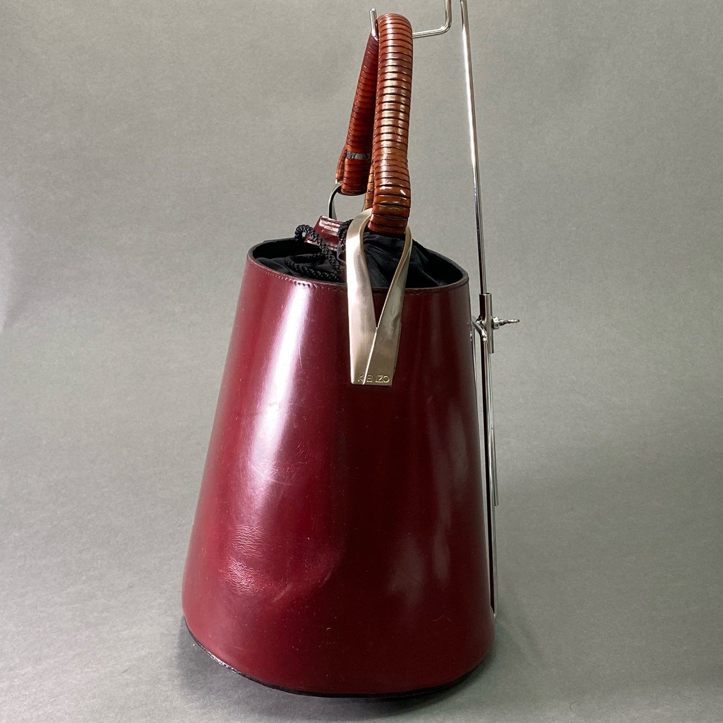 Ae5 KENZO ケンゾー Pagodon パゴドン Bucket Bag バケットバッグ ボルドー レザー バケツ ハンドバッグ Vintage ヴィンテージ アンティーク