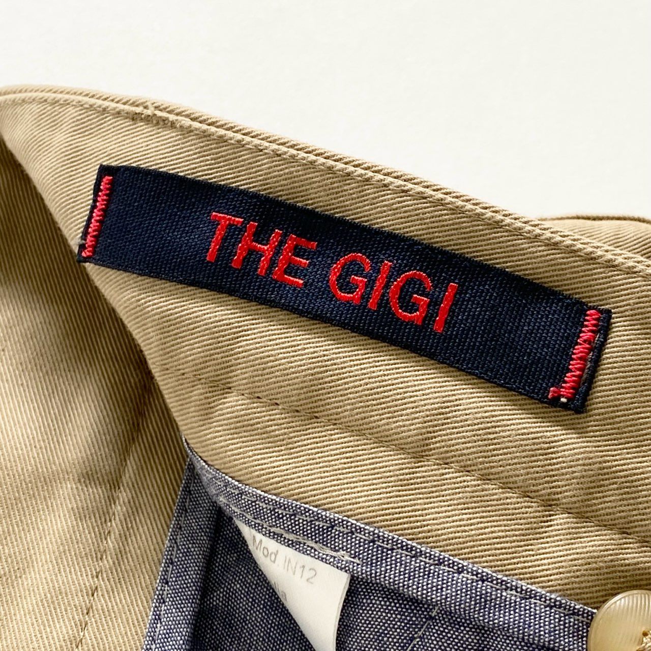 12d25 ルーマニア製 THE GIGI ザジジ スラックスパンツ トラウザーパンツ サイドライン サイズ46 ベージュ コットン100% メンズ 紳士服