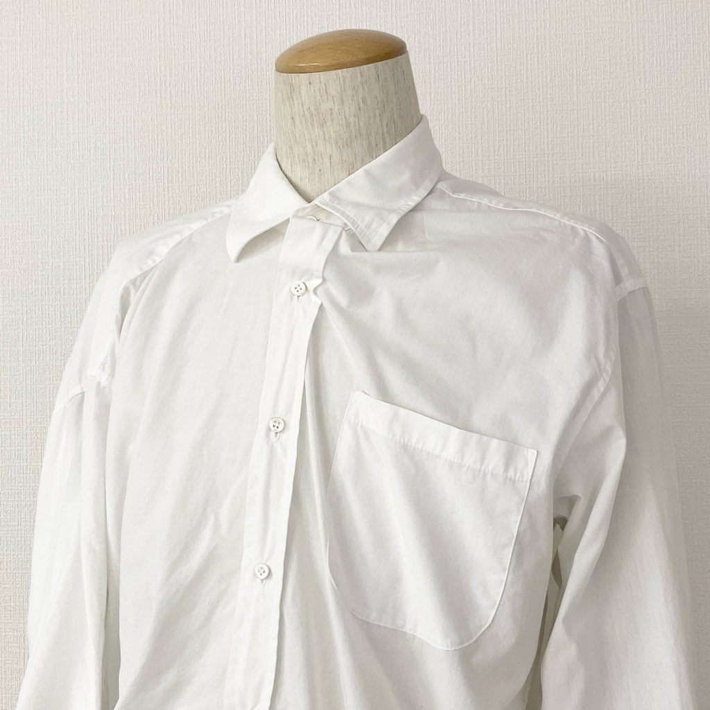 48h13 イタリア製 MAISON MARTIN MARGIELA メゾン マルタン マルジェラ ここのえ期 変形シャツ ブラウス 長袖シャツ 500C351742 サイズM ホワイト コットン レディース アーカイブ