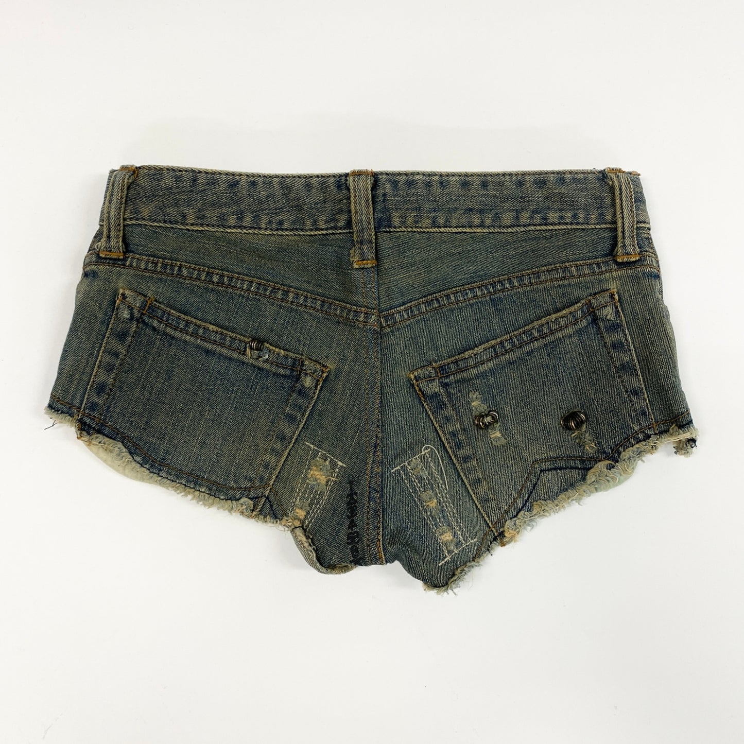41a24 Y2K Japanese label IF SIX WAS NINE イフシックスワズナイン マッドマックスホットパンツ デニムショートパンツ 25 インディゴ コットン