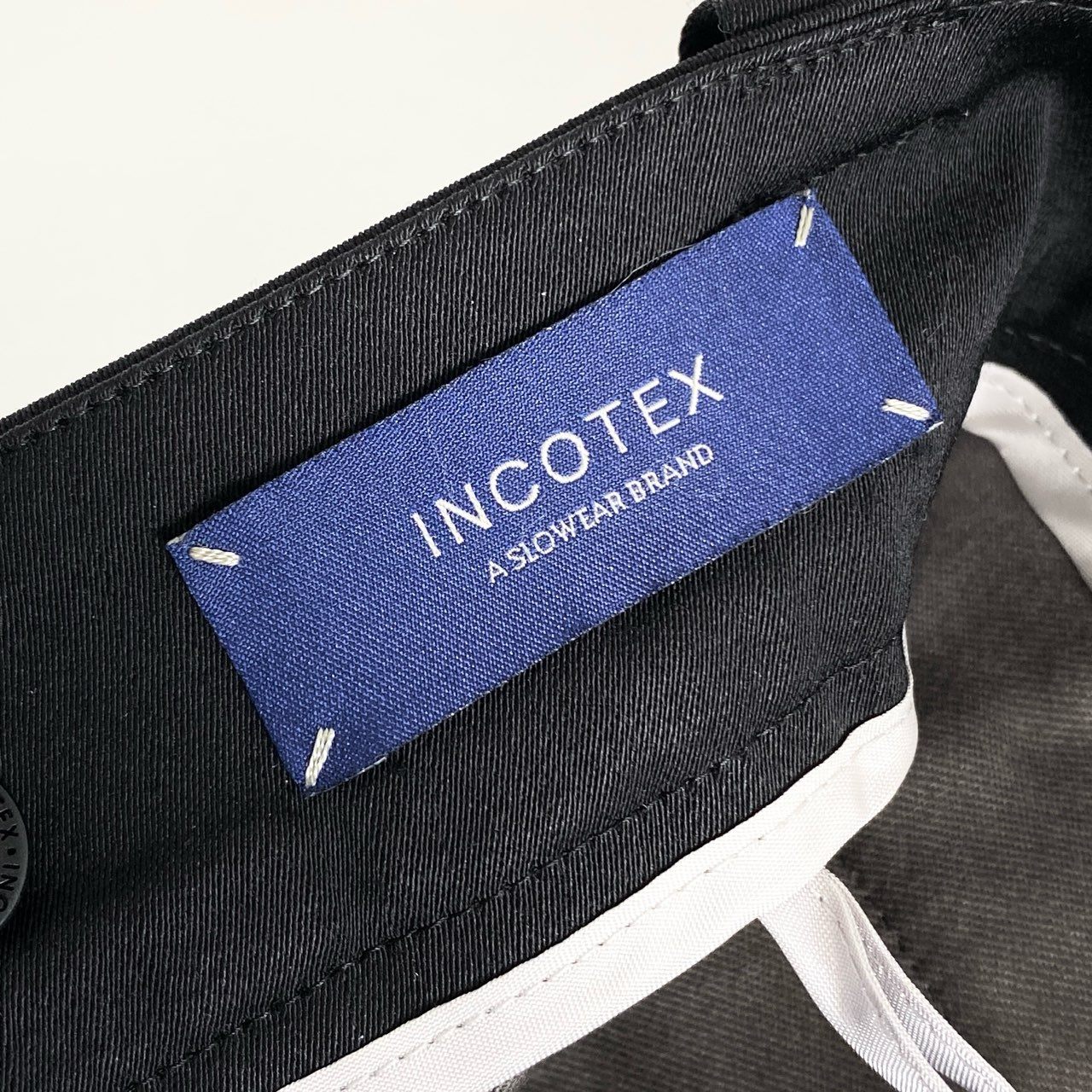 31d4-2 INCOTEX インコテックス 日本製 センタープレス テーパード スラックスパンツ ボトムス J1157/PT 42 ブラック ウール MADE IN JAPAN