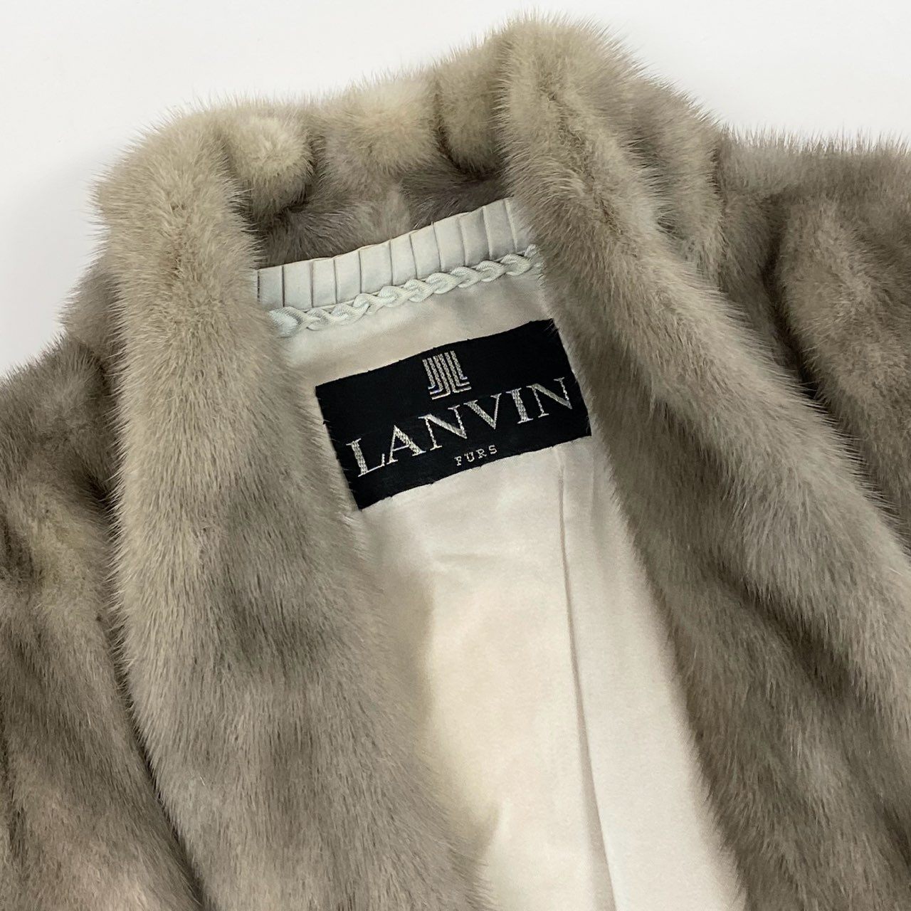 16j20 LANVIN ランバン SAGA MINK サガミンク サファイヤミンク 毛皮コート ミンクファー ファーコート グレー レディースk02i