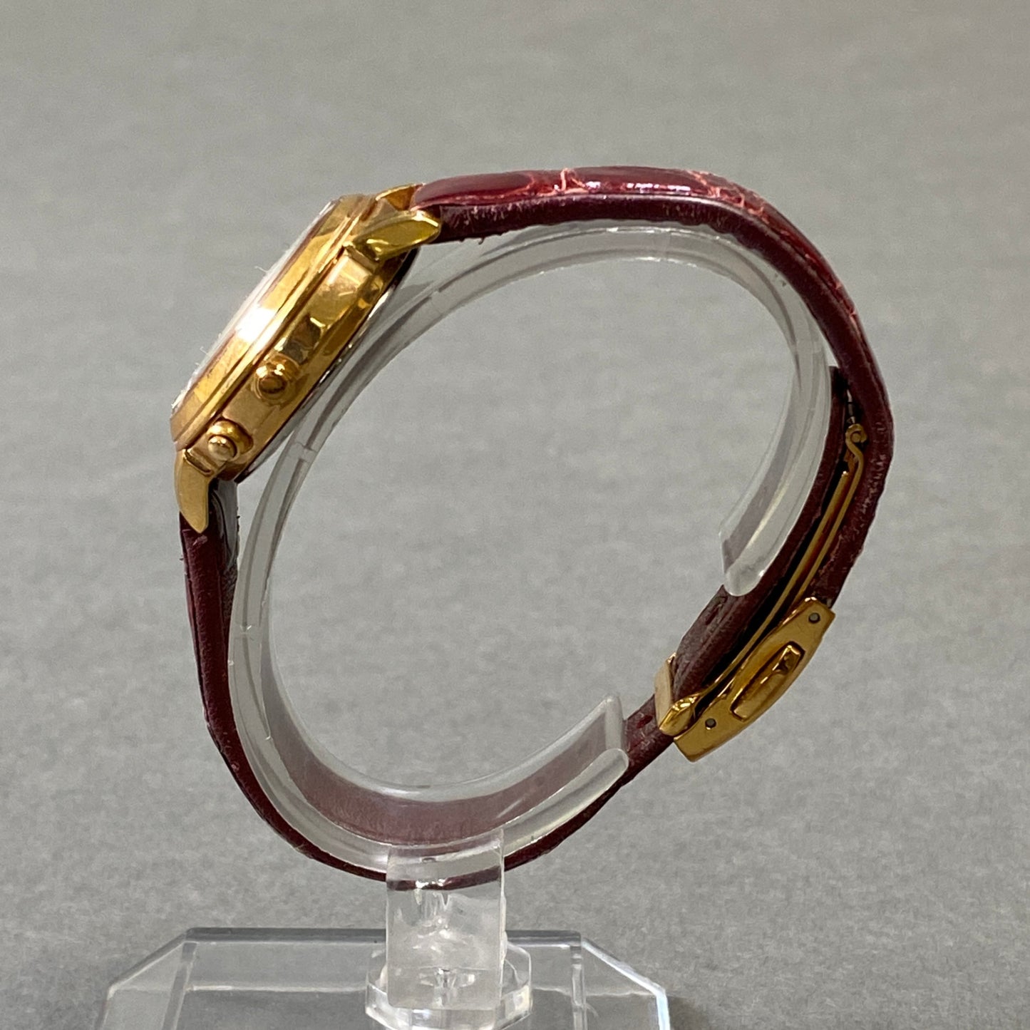 h1《美品》 SEIKO セイコー LUKIA ソーラー 腕時計 クロコレザーベルト 1B25-0AR0 ゴールド ホワイト SOLAR 電波 ウォッチ レディースk02i
