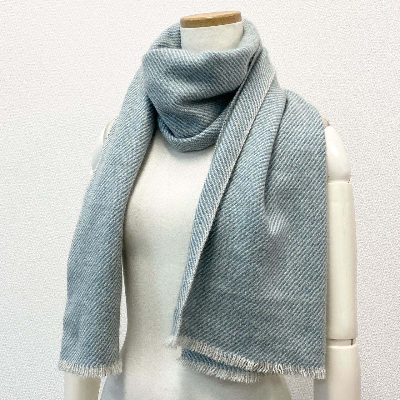 k12 Loro Piana ロロピアーナ カシミヤマフラー 170 × 46 ブルー cashmere 100% イタリア製 ショール ストール