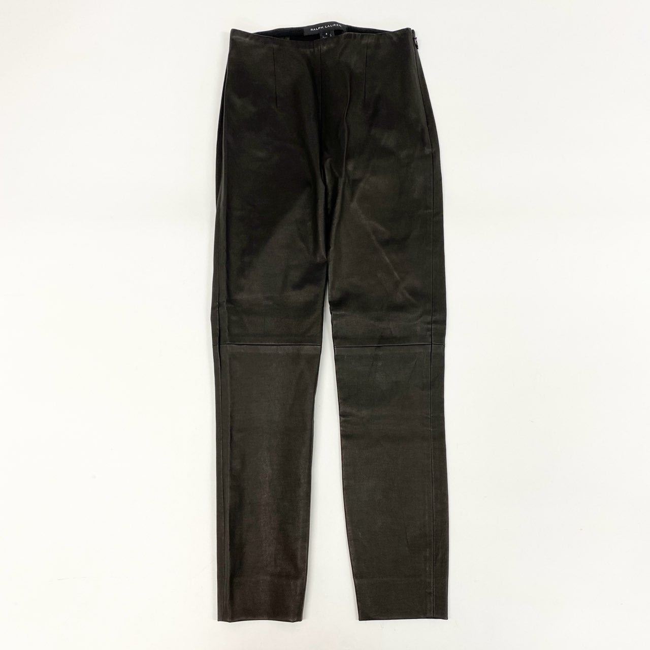 49i11 【美品】 RALPH LAUREN ラルフローレン レザーパンツ ラムレザー タグ付き スキニーパンツ ボトム レディース 女性用 12Y0101 0 ブラックu02t