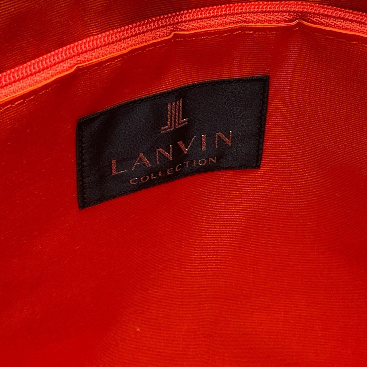 Db23 LANVIN COLLECTION ランバンコレクション トートバッグ リボンチャーム付 大容量 通勤通学 フリー ゴールド ブラック オレンジ レディースu02t