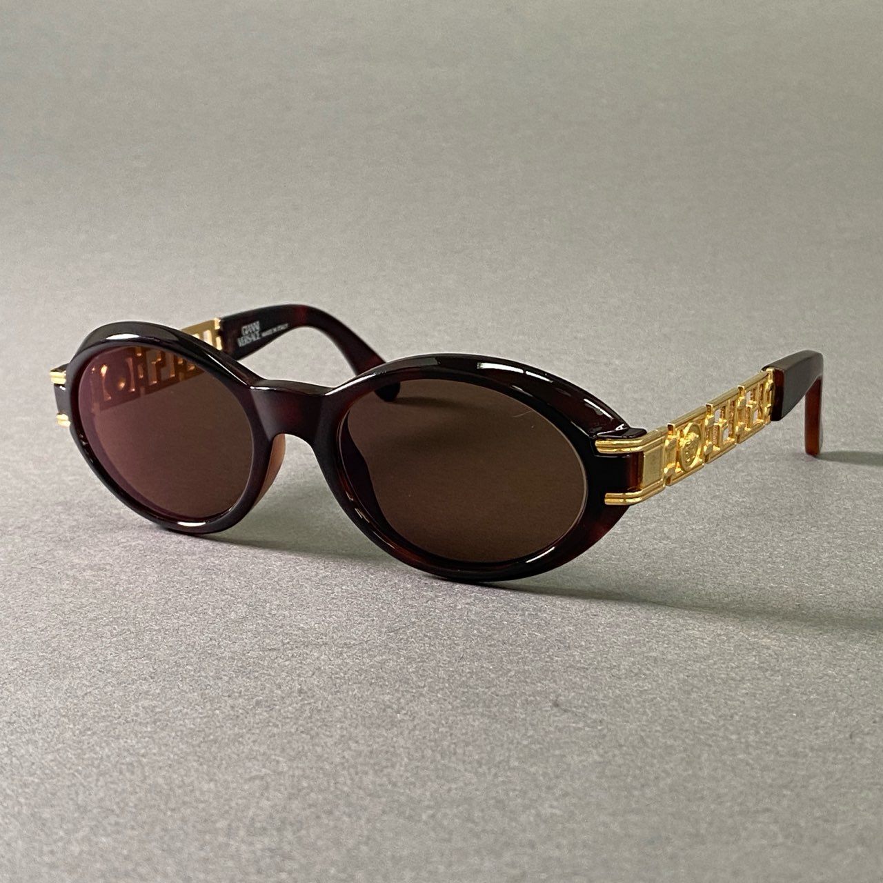a17 GIANNI VERSACE ジャンニ ヴェルサーチ メデューサ サングラス ブラウン ゴールド アイウェア 眼鏡 イタリア製 ヴィンテージ VINTAGE