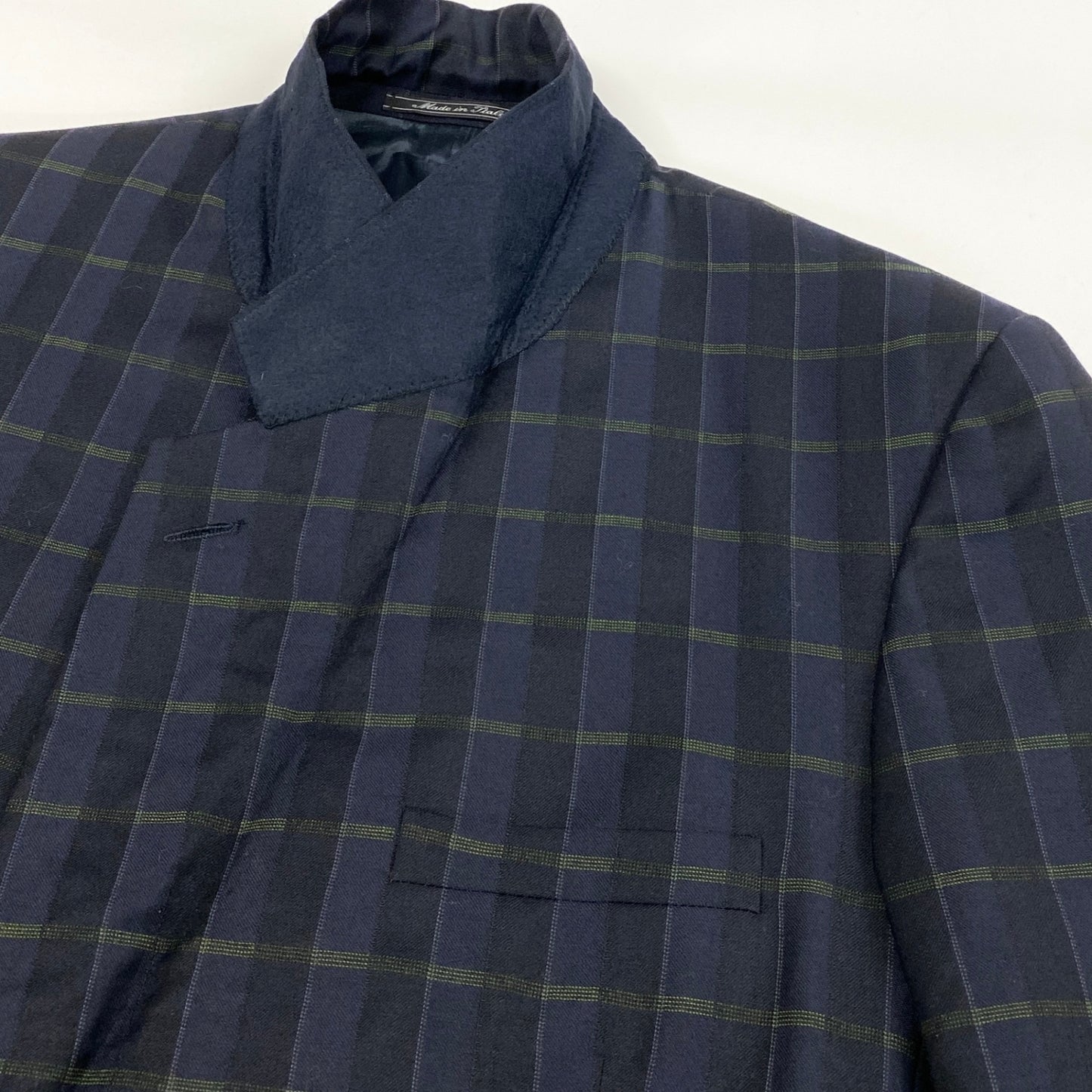30h29 GIANNI VERSACE ジャンニヴェルサーチ スーツセットアップ ダブルスーツ テーラードジャケット スラックス イタリー製 46サイズ ネイビー系 メンズ 男性用