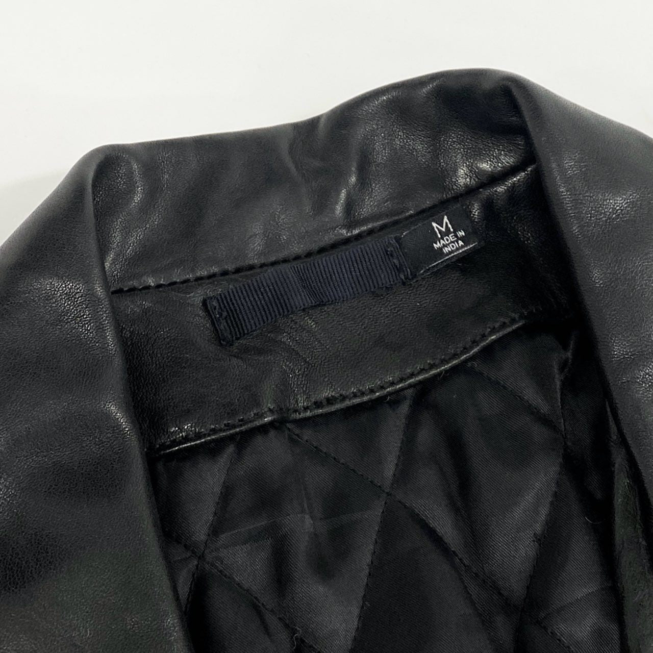 43f25 BLK DNM ブラックデニム ラムレザー ダブルライダースジャケット ブルゾン M ブラック 羊革 メンズ