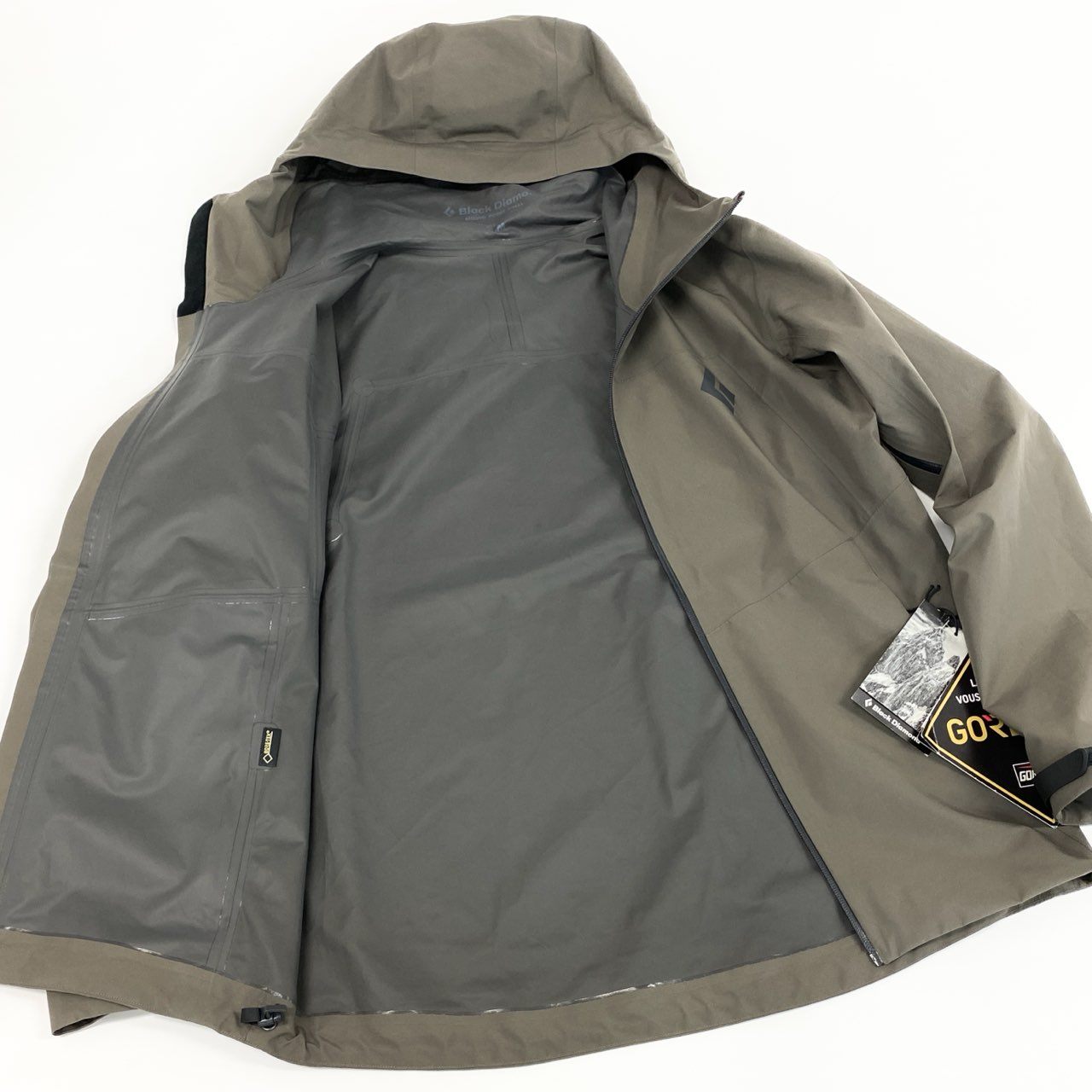 55f5 【未使用】Black Diamond ブラックダイヤモンド GORE-TEX ゴアテックス リキッドポイントシェル レインパーカ サイズM カーキ メンズ 男性用