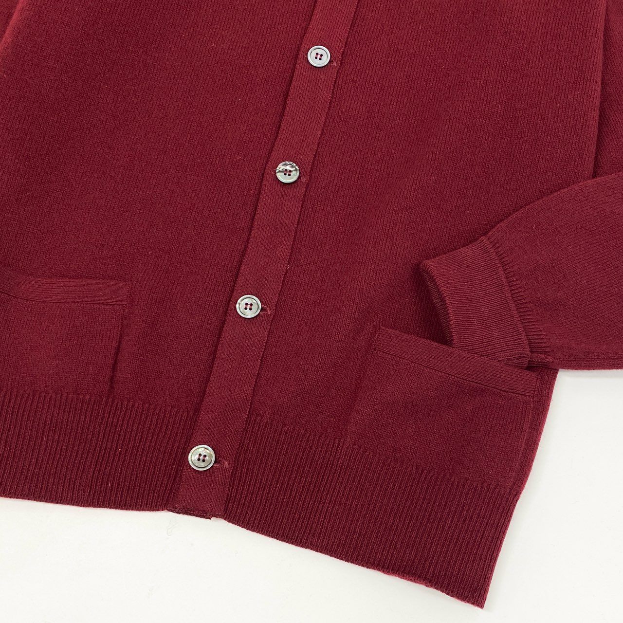 65g18 《美品》 Ballantyne バランタイン Vintage Cashmere Knit Cardigan カシミヤニットカーディガン 46 レッド ヴィンテージ スコットランド製
