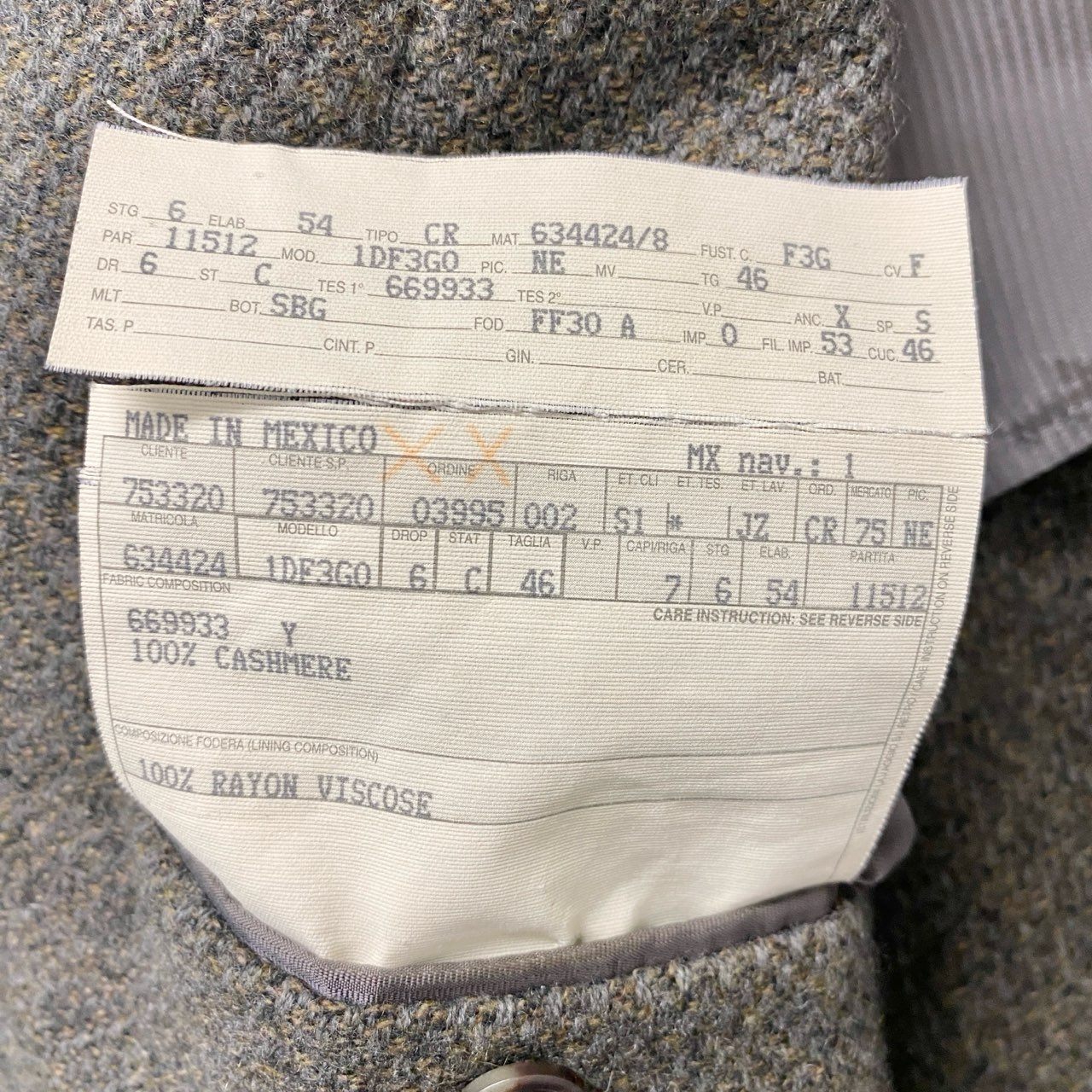 12b19 Ermenegildo Zegna エルメネジルドゼニア CASHMERE COMFORT テーラードジャケット 46 グレー系 カシミヤ100% メンズu02t