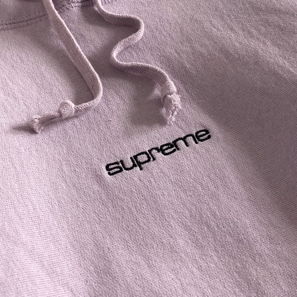 14e22 SUPREME シュプリーム 18FW Trademark Hooded Sweatshirt プルオーバー フーディ パーカー ロゴ刺繍 Sサイズ パープル コットン