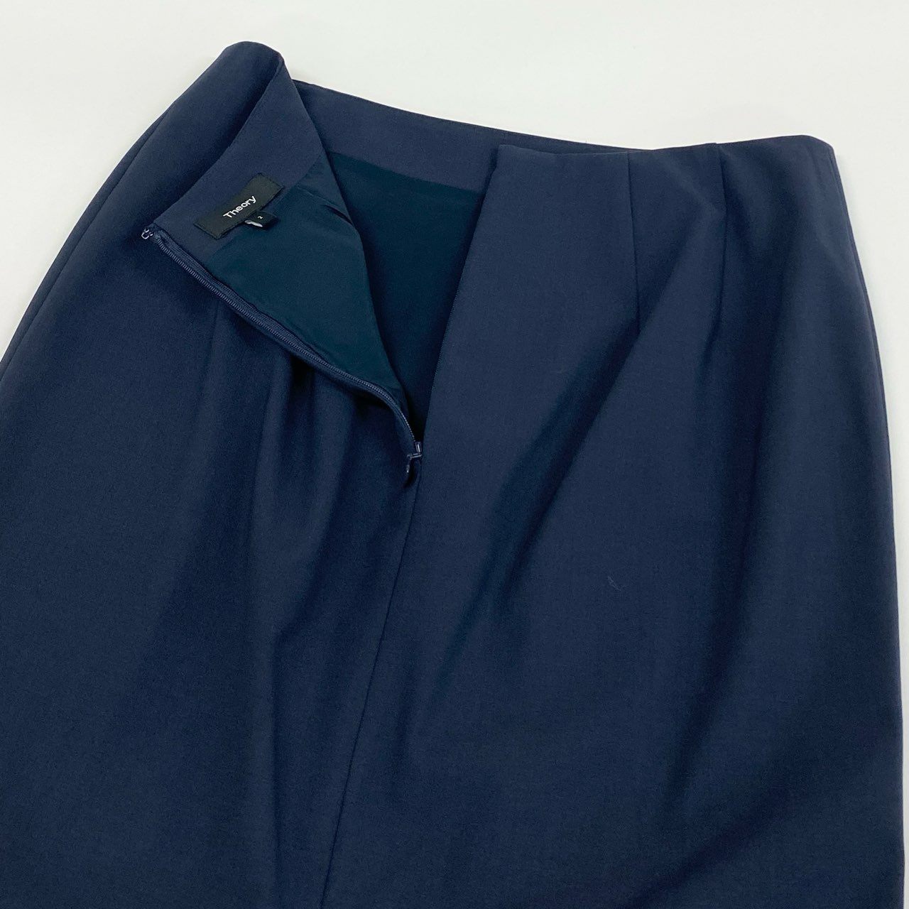86f24 【美品】 Theory セオリー セットアップスーツ スカート フォーマル テーラードジャケット レディース 女性用 ジャケット4/スカート2 ダークネイビー