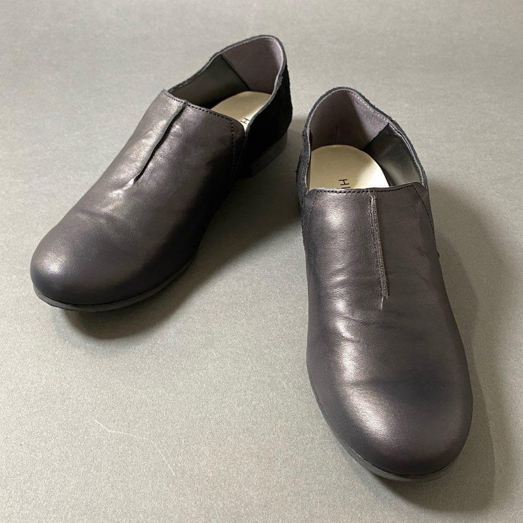 3f29 未使用品 HIPS SAINT TROPEZ ヒップス レザーシューズ スリッポンシューズ 革靴 23.5 ブラック レザー レディース 婦人靴