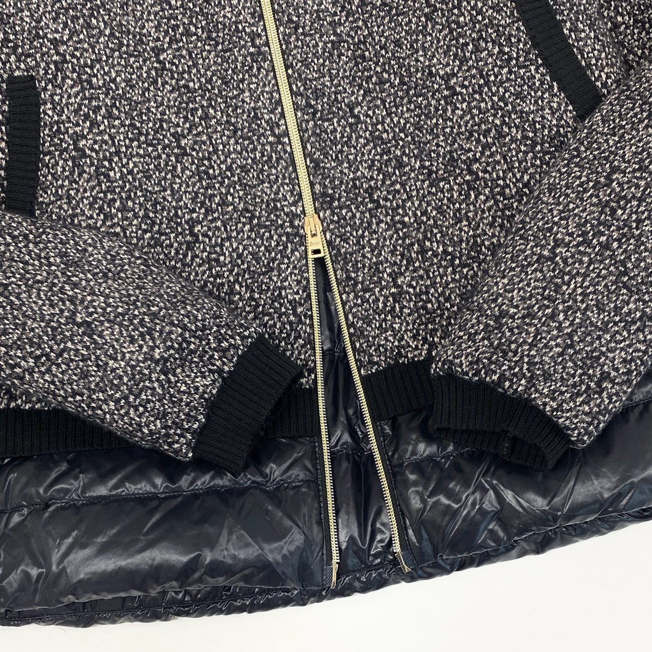 26g2 HERNO ヘルノ 素材切替 ダウンジャケット コート アウター PI0570D 44 グレー ブラック レディース