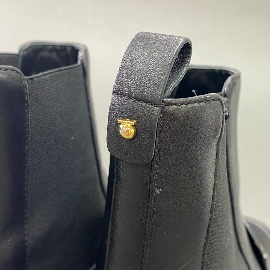 3e10 Salvatore Ferragamo サルヴァトーレフェラガモ ガンチーニ金具 サイドゴアブーツ ショートブーツ レザーシューズ 革靴 8 1/2 D ブラック レザー メンズ イタリア製
