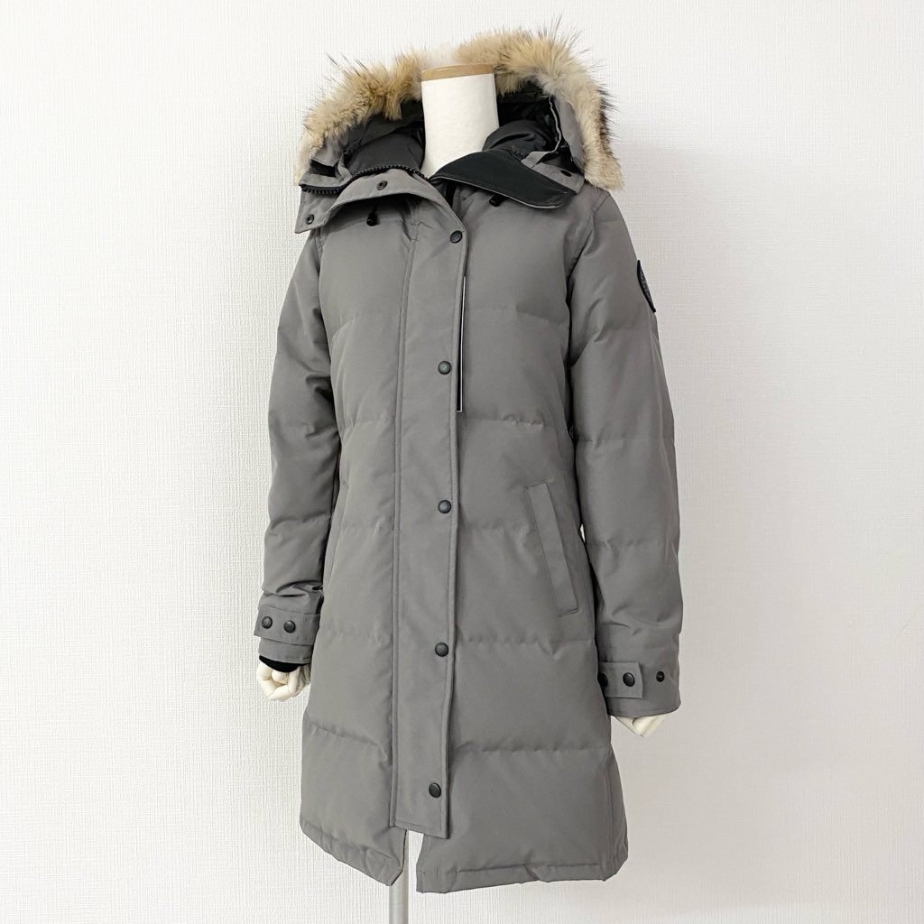 82j4 《新品タグ付き》 CANADA GOOSE カナダグース ブラックレーベル 3802LB SHELBNRNE PARKA ダウンコート アウター コヨーテファー サイズXS グレー系 レディース