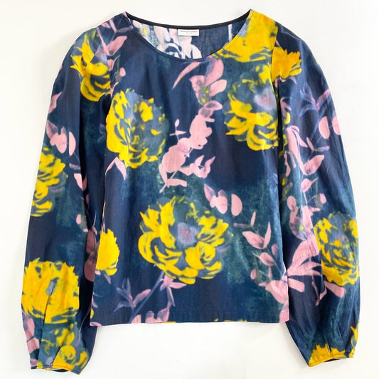 27f20 DRIES VAN NOTEN ドリスヴァンノッテン 長袖カットソー トップス ニュアンスフラワー 花柄プリント サイズ34 マルチカラー コットン100% レディース