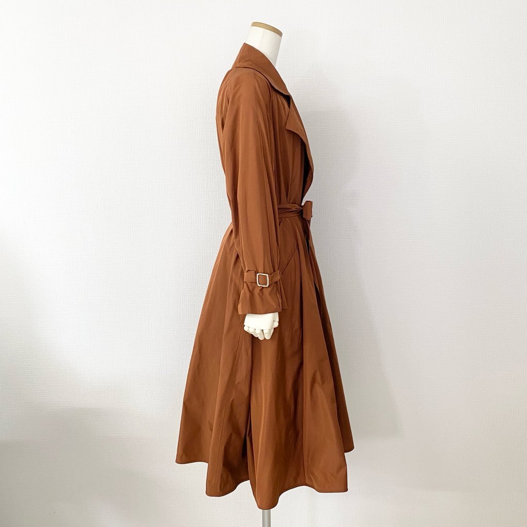 33h9 《未使用保管品》定価¥143,000 Max Mara マックスマーラ MANUELA マニュエラ スプリングコート 38 ブラウン タグ付き イタリア製