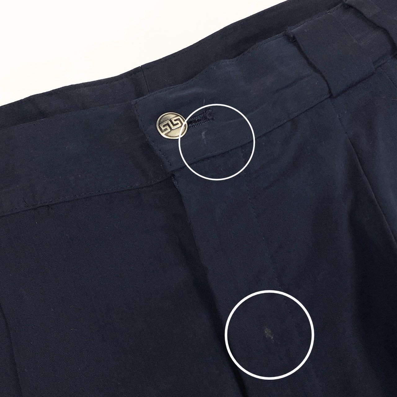 37a19 VERSACE SPORT ヴェルサーチ セットアップスーツ シングルスーツ 3B 刻印ボタン シルク混 メンズ 紳士服 フォーマル サイズ48 ネイビーu02t