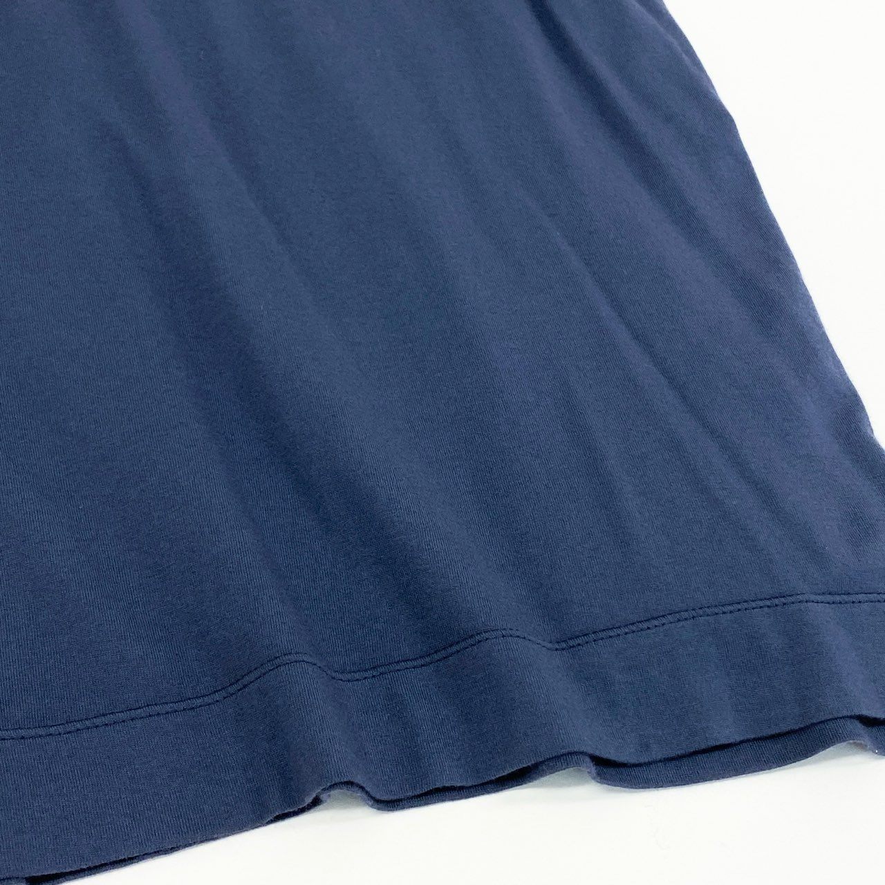 2f6 【未使用】イタリア製 FEDELI フェデーリ マイクロゲージ 半袖ニットシャツ ニットTシャツ 浅めVネック サイズ46 ネイビー メンズ 男性用
