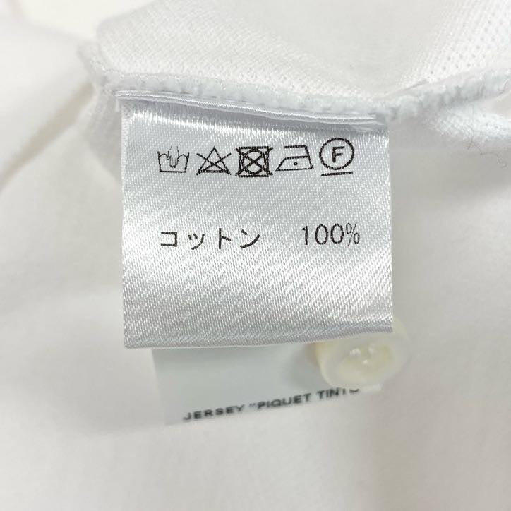 64g24 ISAIA イザイア アイコン ポロシャツ 半袖 無地 ロゴ刺繍 綿 イタリア製 メンズ 男性用 M ホワイト コットン100%_