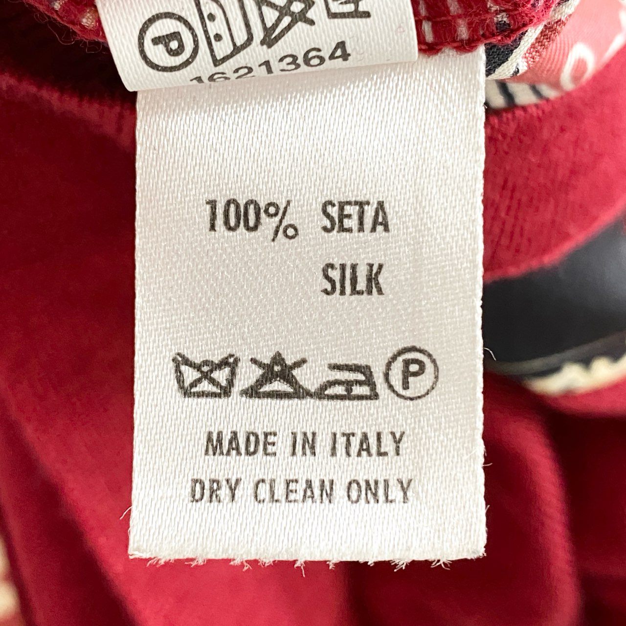 10h30 《美品》 イタリア製 ETRO エトロ シルク100% シルクプリント切替 ウールニット カーディガン サイズ44 レッド レディース 婦人服