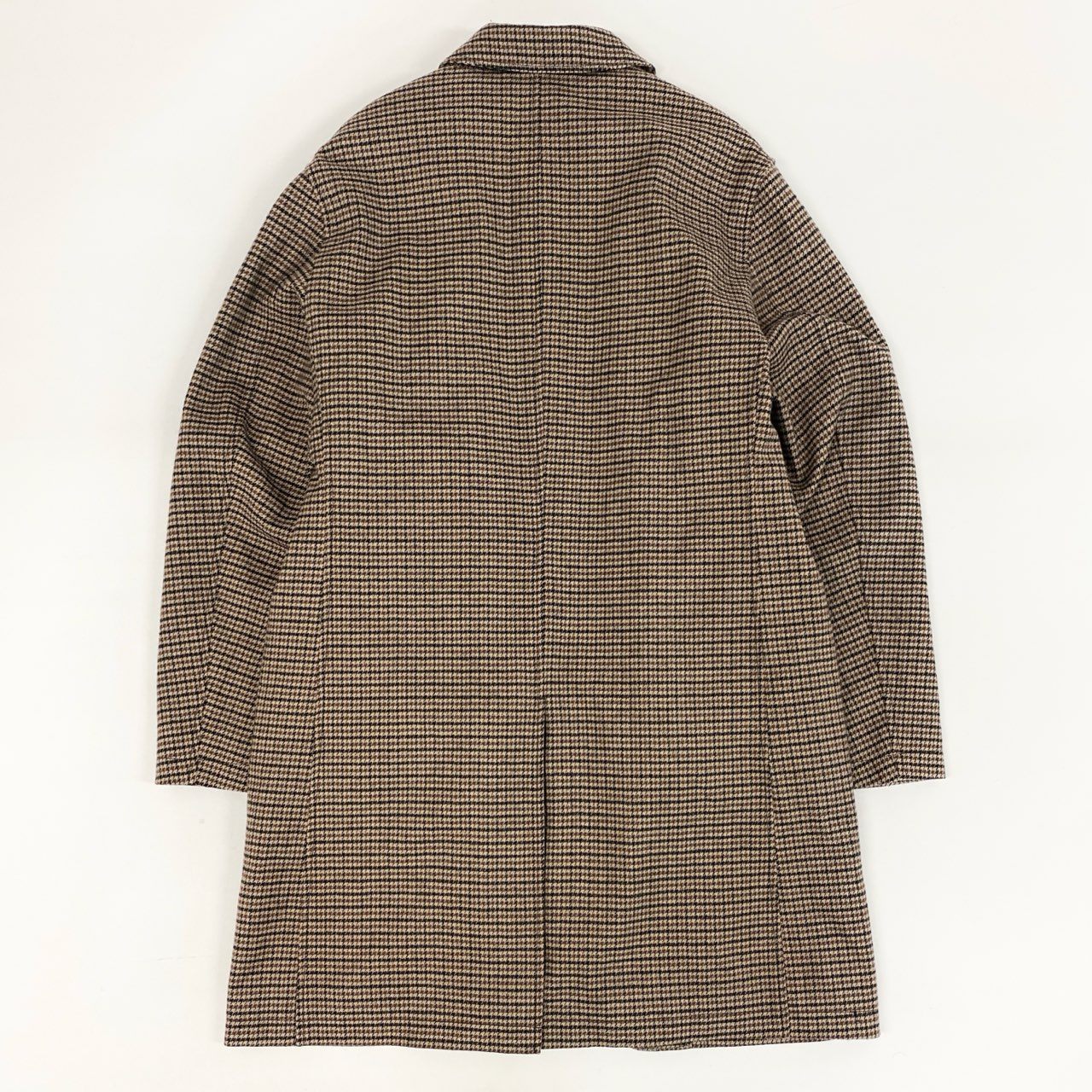 78i10 《美品》 UNITED ARROWS ユナイテッドアローズ グリーンレーベルリラクシング シンダウンステンカラーコート アウター ライナー付き 3225-199-2695 M ブラウン ハウンドトゥース メンズ オンオフ兼用k02i
