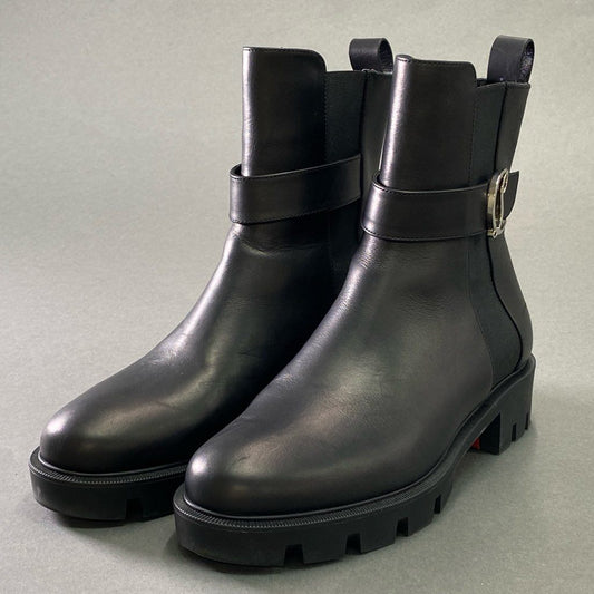 1f7 【現行品】 2025SS Christian Louboutin クリスチャンルブタン Chelsea Booty Lug チェルシーブーツ サイドゴアブーツ サイズ39 ブラック レディース 女性用 靴
