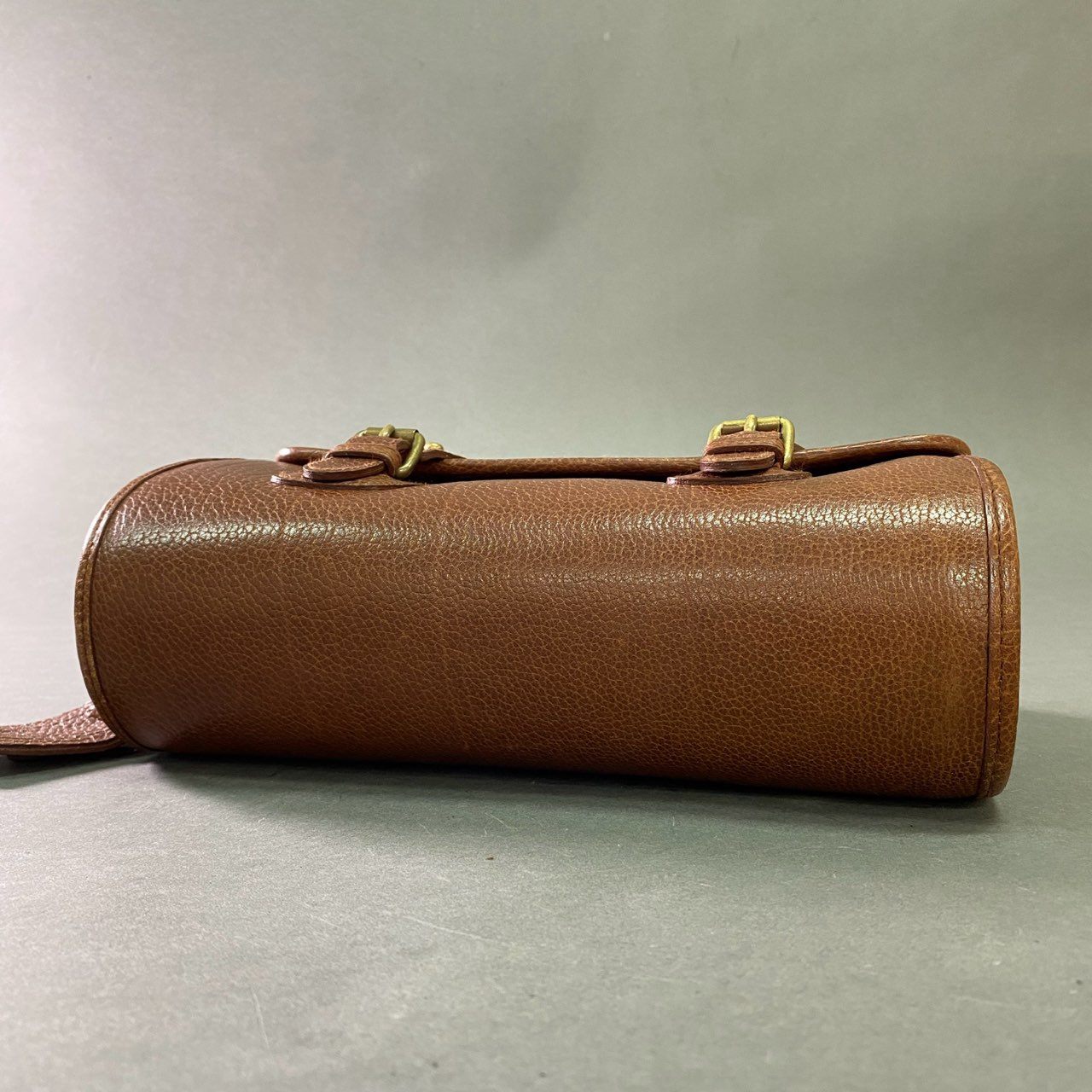 Db28 RALPH LAUREN ラルフローレン ショルダーバッグ レザーバッグ ワンポイント ロゴ型押し オールレザー ブラウン 本革