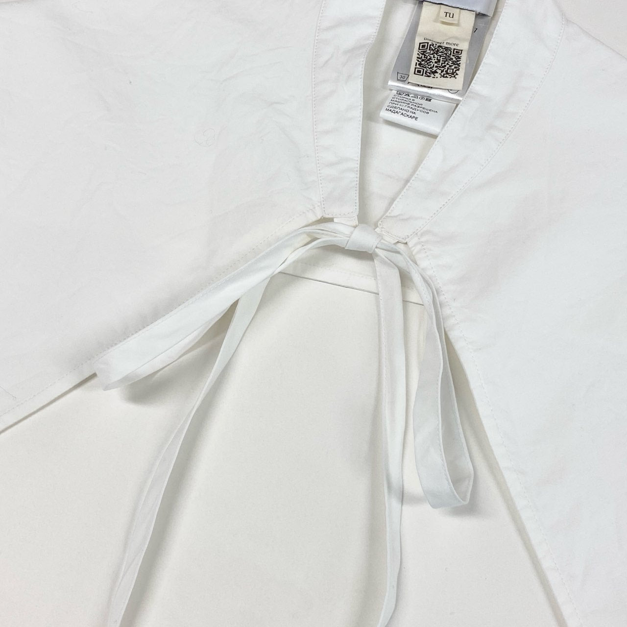 54d8 《美品》 PATOU パトゥ コットンカラー 付け襟 ロゴプレート ホワイト コットン100% レディース