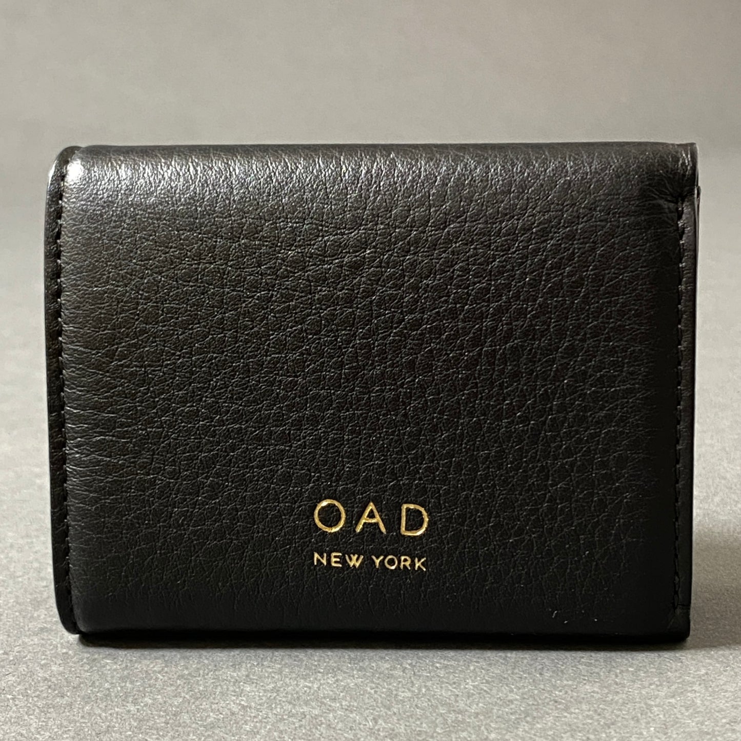 f28-8 《未使用保管品》 OAD NEW YORK オーエーディー ニューヨーク Leather Mini Wallet レザーミニウォレット ブラック レザー 三つ折り財布