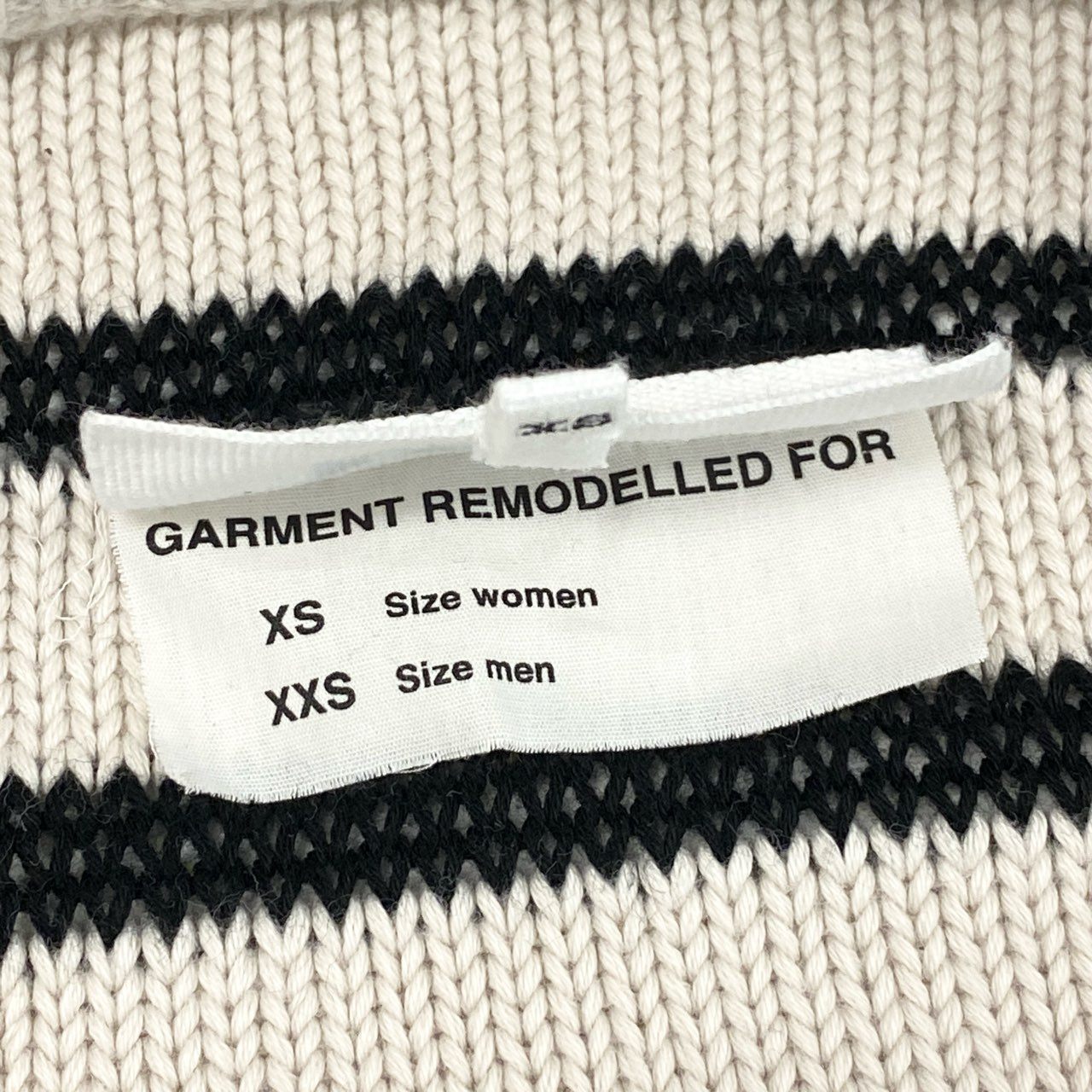 19g28《美品》 MM6 エムエムシックス メゾンマルジェラ Border sweater ダメージ加工 コットンニットセーター イタリア製 S52GP0141 XS ベージュ ブラック コットン レディース