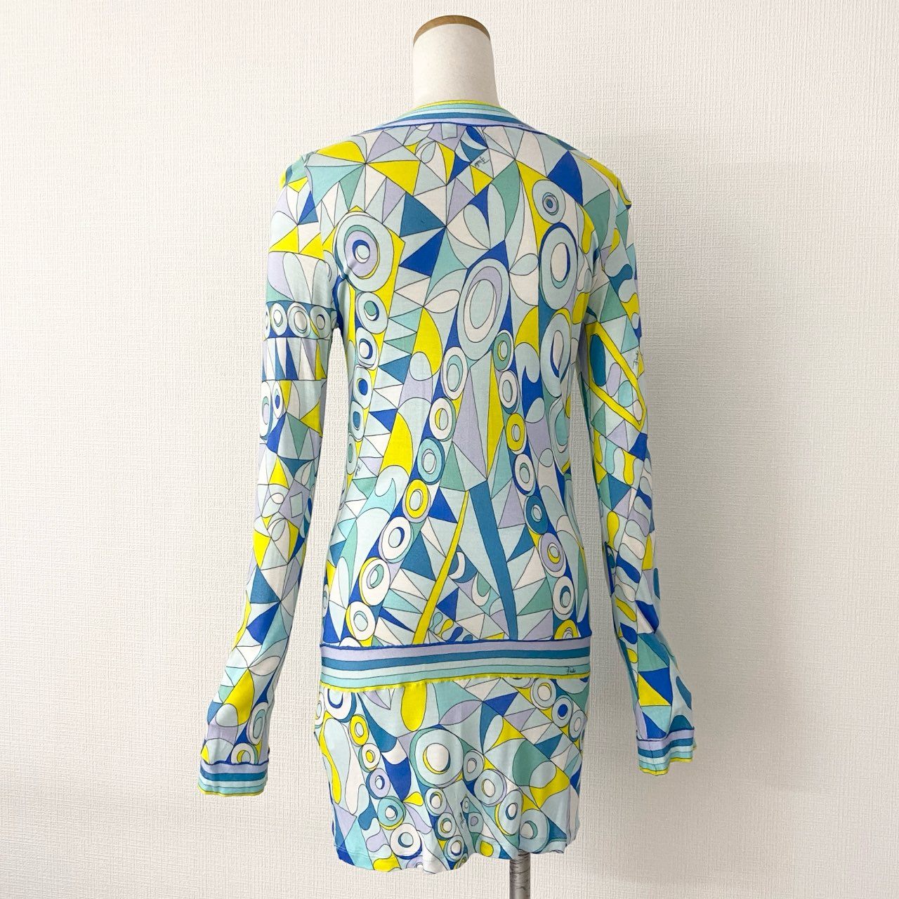 26c14 イタリア製 EMILIO PUCCI エミリオプッチ 長袖ワンピース チュニックワンピース 41WH16 サイズ40 マルチカラー プッチ柄 レーヨン レディース
