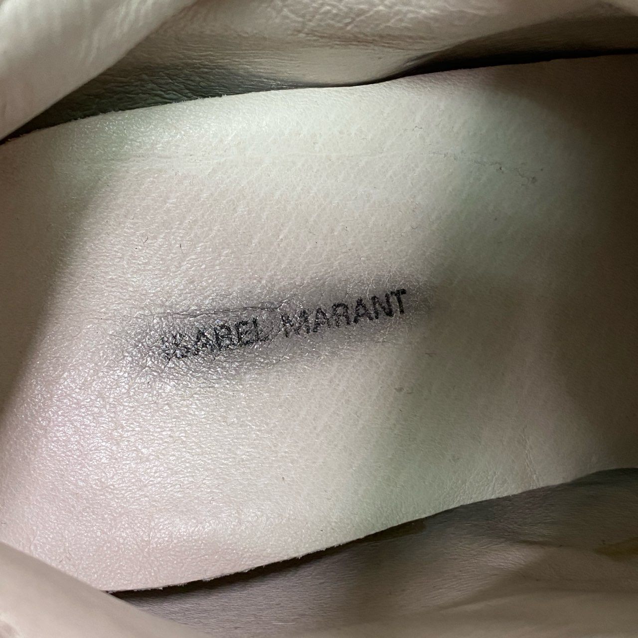 7c11 ISABEL MARANT イザベルマラン スエードレザー インヒール ハイカットスニーカー 36 グレージュ レッド スウェード ベルクロ シューズ