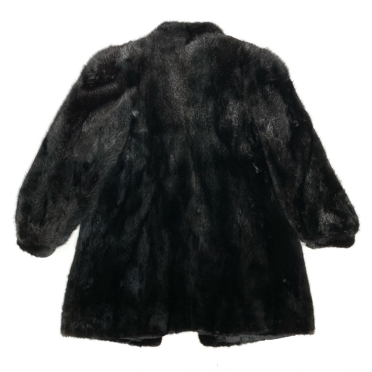 15f27 《美品》 毛皮コート ダークミンク DARK MINK 15 ブラック 本毛皮 リアルファー