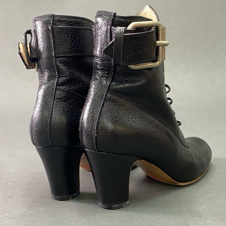 2f5 Vivienne Westwood ヴィヴィアンウエストウッド ピンバックルベルト ショートブーツ 39 ブラック レザー ブーティ シューズ 箱付き
