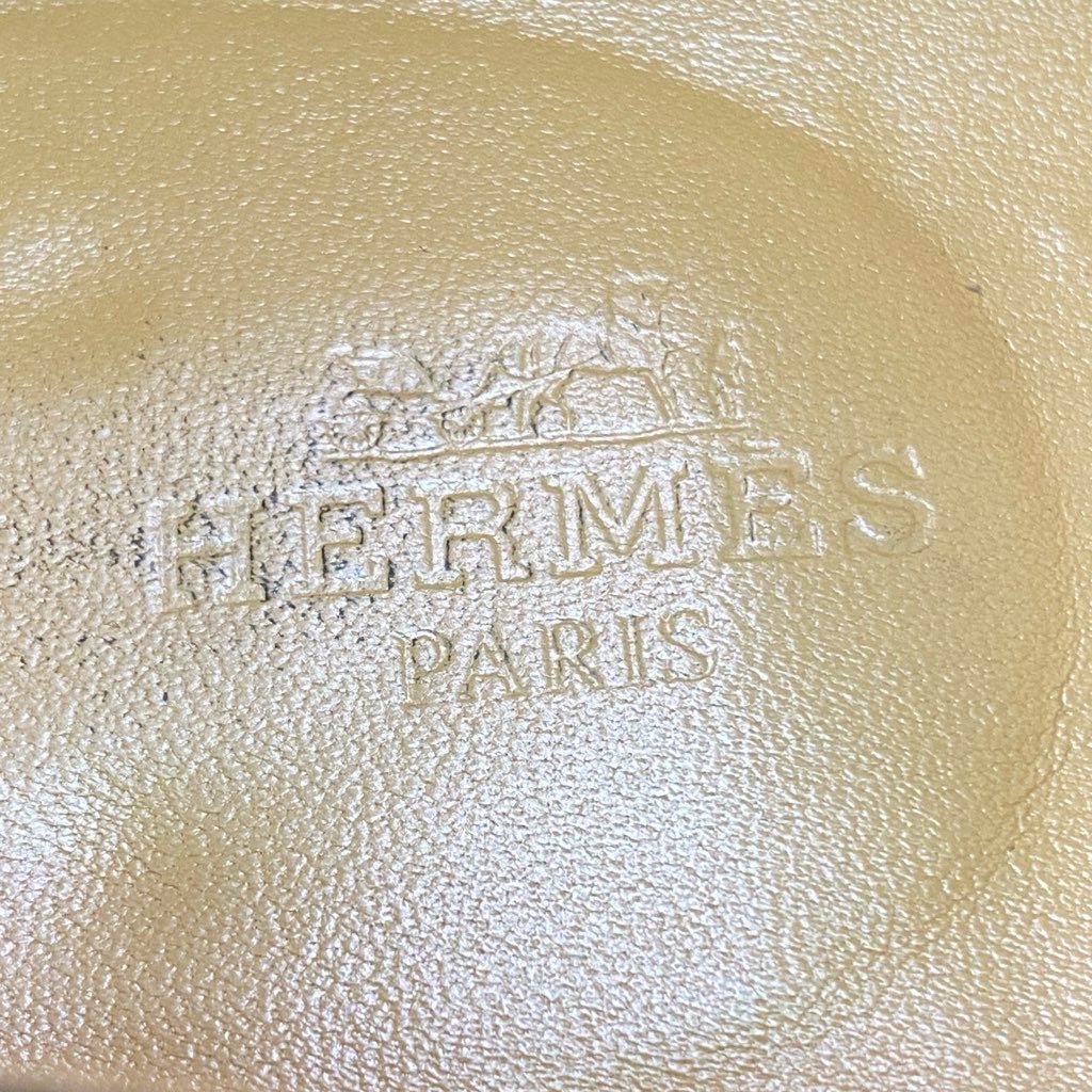 3d5 《美品》 HERMES エルメス ケネディ Hロゴ モカシン ローファー 36 1/2 ホワイト ブラック レザー 革靴 シューズ イタリア製