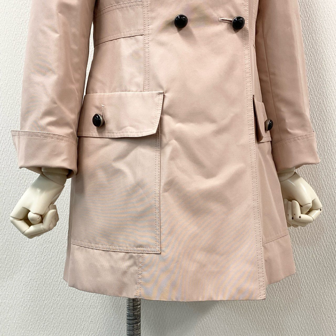 61g23 《美品》 FOXEY フォクシー シルクトレンチコート 29727 38 ピンク Silk Trench Coat スプリングコート